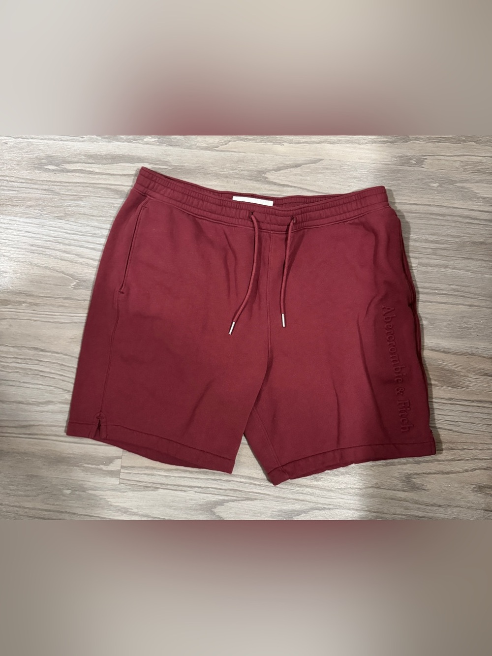 Men’s Abercrombie Soft A&F Fleece Shorts Burgundy Sweat XL Streetwear